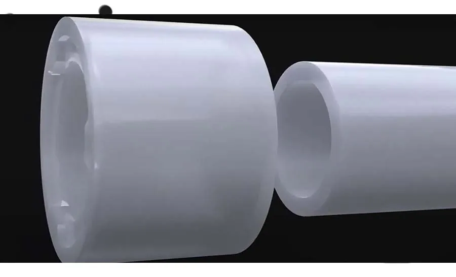 PEX-A expansion ring connection close-up, from our Ladera Ranch guide: Water Heater Expansion Tanks