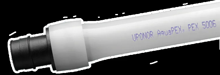 Uponor AquaPEX tubing with an expansion fitting, from our Ladera Ranch guide: Kitec Plumbing Replacement